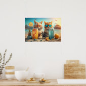 Vakantie Katten Poster (Keuken)
