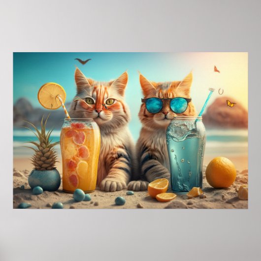 Vakantie Katten Poster (Voorkant)
