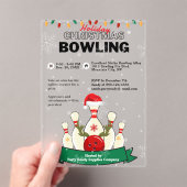 Vakantie Kerst Bowling Sneeuwfeest Acryl Uitnodigingen (Insitu (Draagbaar))