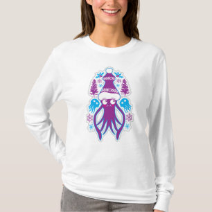 Vakantie Kerst Kawaii inktvis T-shirt