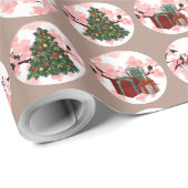 Vakantie Kerst Mocha Inpakpapier (Rol Hoek)