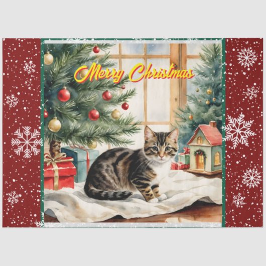 Vakantie Kerst Mooi Oud Collectie Tissuepapier (Voorkant)