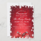 Vakantie Kerst Ornament Exchange uitnodiging (Voorkant)