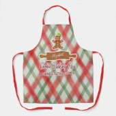 Vakantie Kerst Plaid Gingerbread Baking Schort (Voorkant)