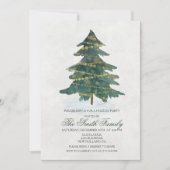 Vakantie Kerstboom Glitter uitnodiging (Voorkant)
