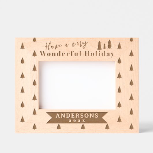 Vakantie Kerstboom Laser geëtst Afbeelding Lijst Gegraveerde Lijstjes (Voorkant)