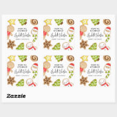 Vakantie kerstcadeautjes vierkante sticker (Vel)