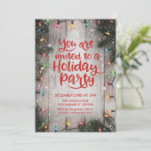 Vakantie kerstfeest Winterfeest Uitnodiging (Staand voorkant)