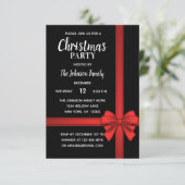 Vakantie KERSTFEEST Wit Rood Zwart Bow Kaart (Staand voorkant)