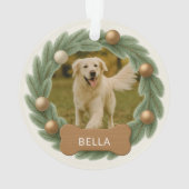 Vakantie Kersthond Fotokrans Aangepaste naam Ornament (achterkant)