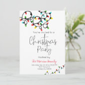 Vakantie kerstlicht kerstfeest uitnodiging (Staand voorkant)