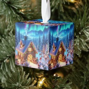 Vakantie Kerstman Liefde Kubus Ornament