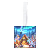 Vakantie Kerstman Liefde Kubus Ornament (Voorkant)