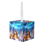 Vakantie Kerstman Liefde Kubus Ornament (Achter hoekig)