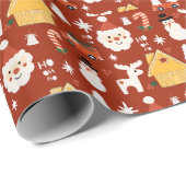 Vakantie Kerstman Workshop Minimale Retro Rood Cadeaupapier (Rol Hoek)