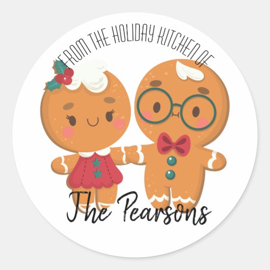 Vakantie Kerstmis bakken familienaam Sticker (Voorkant)