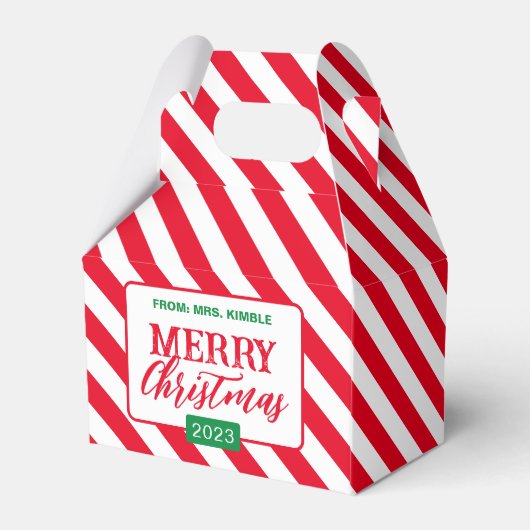 Vakantie/Kerstmis Candy Cane Stripe Gift/Favor Box Bedankdoosjes (Achterkant)