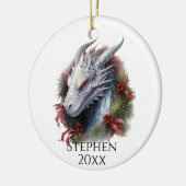 Vakantie Kerstmis Fantasy Dragon Keramisch Ornament (Links)