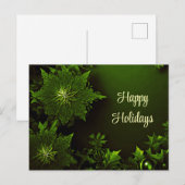 Vakantie Kerstmis Groen Bloemen Briefkaart (Voorkant / Achterkant)