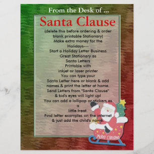 Vakantie kerstmis in Santa Letterhead