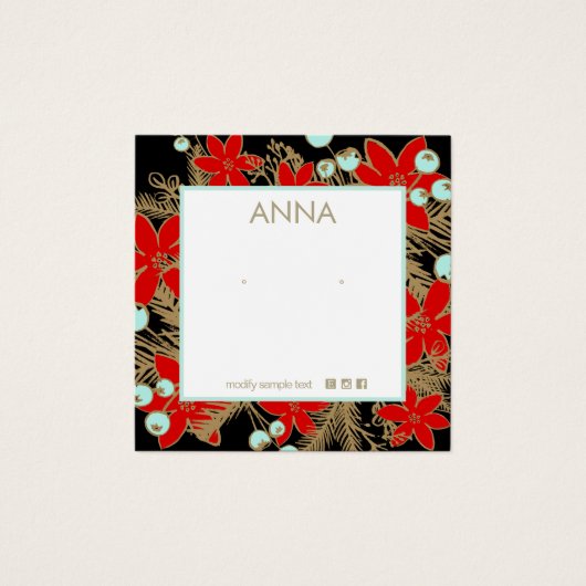 Vakantie, kerstmis met visitekaartje (Voorkant)