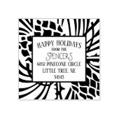 Vakantie Kerstmis Pinecone Boom Retouradres Rubberstempel (Afrduk)