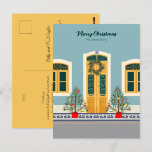 Vakantie Kerstmis Portugees feestelijk huis Postca Briefkaart