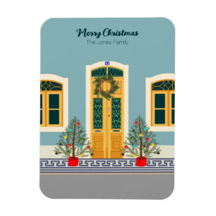 Vakantie Kerstmis Portugese feestelijke House card Magneet