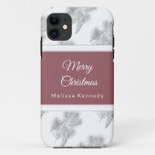 Vakantie Kerstmis rustieke pinecone patroon aangep Case-Mate iPhone Case (Achterkant)