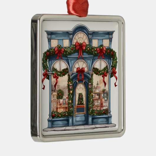 VAKANTIE KERSTMIS STOREFRONT METALEN ORNAMENT (Rechts)