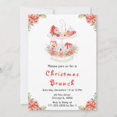 Vakantie Kerstmis Tea Party Rood Kaart (Voorkant)