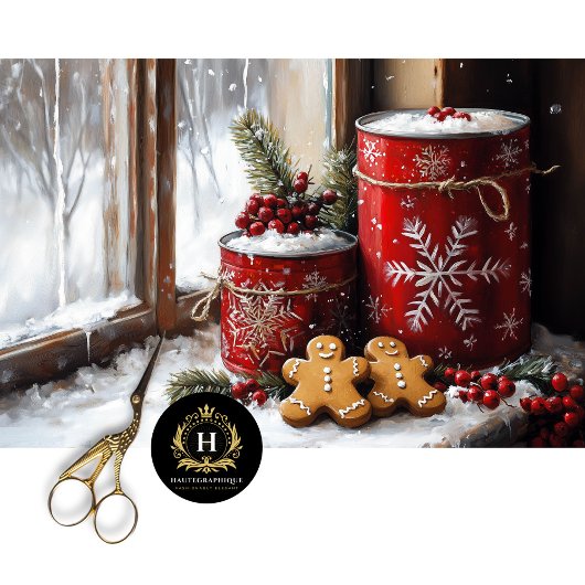 Vakantie Kerstscène Gingerbread Decoupage Tissuepapier