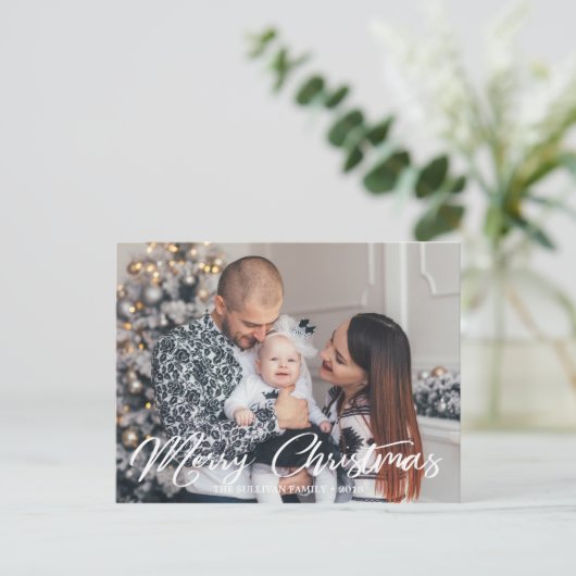 Vakantie kerstscript Briefkaart voor feestdag (Staand voorkant)