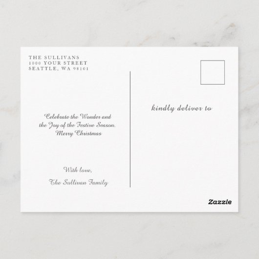 Vakantie kerstscript Briefkaart voor feestdag (Achterkant)