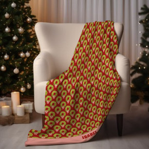 Vakantie Krans Coquette Boog Naam Kerst Kitsch Fleece Deken