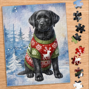 Vakantie Labrador Retriever Hond Kerstmis Puppy Legpuzzel