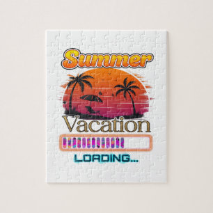 Vakantie laden zomerse zonsondergang strand legpuzzel