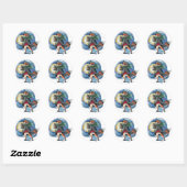 Vakantie lantaarn Fox~stickers Ronde Sticker (Vel)