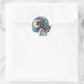 Vakantie lantaarn Fox~stickers Ronde Sticker (Tas)
