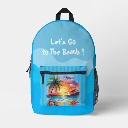 Vakantie, Laten we naar het strand gaan, Zomer Bedrukte Rugzak (Voorkant)
