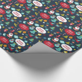 Vakantie Leuke Kerst Wrapping Papier in Marine (Hoek)