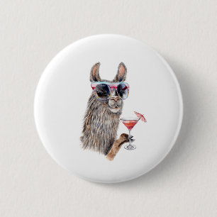 Vakantie Llama Ronde Button 5,7 Cm
