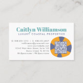 Vakantie makelaar QR Code Fun Beach House Visitekaartje (Achterkant)