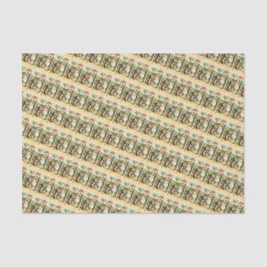 Vakantie Meisje & Paashaas Weefsel Papier (Voorkant)