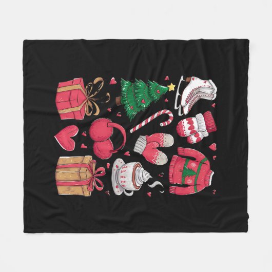 Vakantie Meisjes Schattige Kostuum Funny Christmas Fleece Deken (Voorkant (Horizontaal))