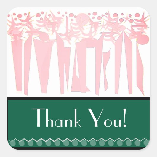 VAKANTIE MET ART DECO VIERKANTE STICKER (Voorkant)