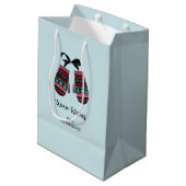 Vakantie Mittens Warm wil kerstcadeau Medium Cadeauzakje (Achterkant Gekanteld)