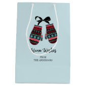 Vakantie Mittens Warm wil kerstcadeau Medium Cadeauzakje (Achterkant)