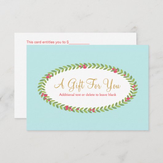 Vakantie-Mode: kerstcadeaubon (Voorkant / Achterkant)