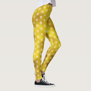 Vakantie moderne witte sneeuwvlok gouden folie leggings